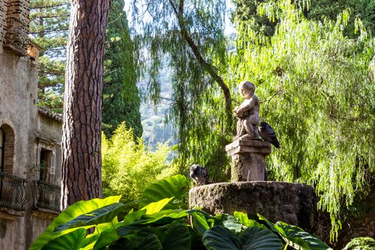 Detail of the water fountain of in Lady Florence Trevelyan's park of Taormina - Sicily, Italy.