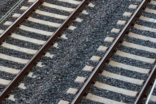 view of a pair of train rails