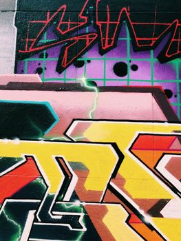 Graffiti wall background. Urban street art design