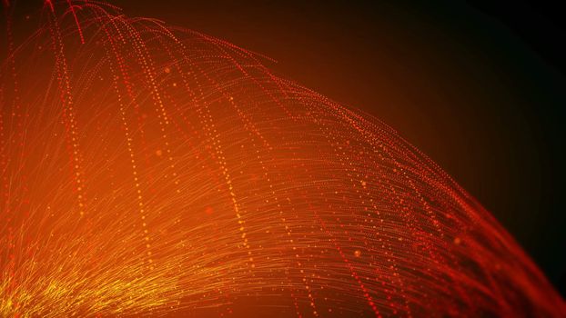 Abstract background with particles rain. 3d rendering
