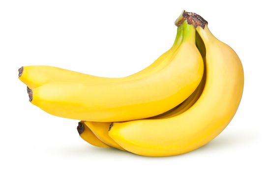 Bunch Of Bananas Upend Isolated On White Background