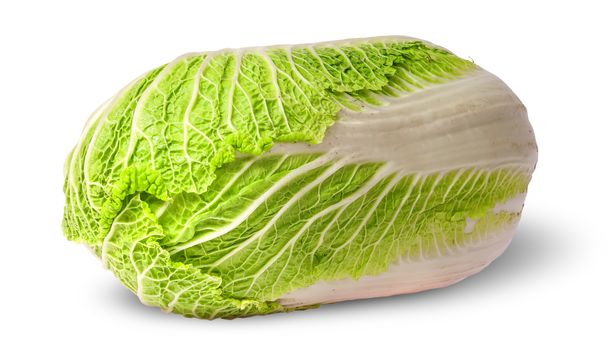Chinese cabbage horizontally isolated on white background
