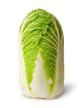 Chinese cabbage vertical view isolated on white background