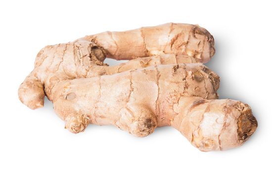 Entire ginger root isolated on white background