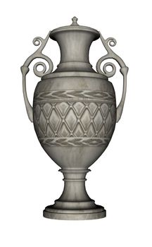 Urn isolated in white background - 3D render