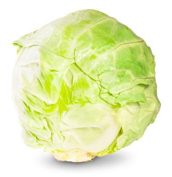 Green Fresh Cabbage Isolated On White Background