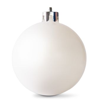 Matte White Christmas Ball On White Background