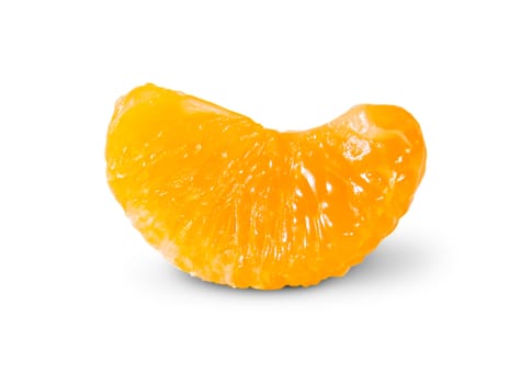Peeled Tangerine Segment Isolated On White Background