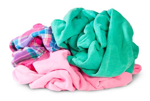 Pile Of Crumpled Clothes Isolated On White Background
