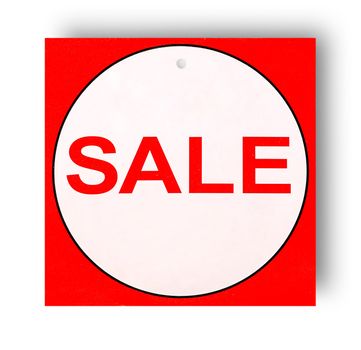 Red and white Sale sign isolated on white background