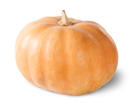 Single Orange Pumpkin Isolated On White Background