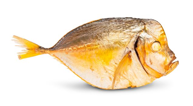 Single Smoked Moonfish Isolated On White Background