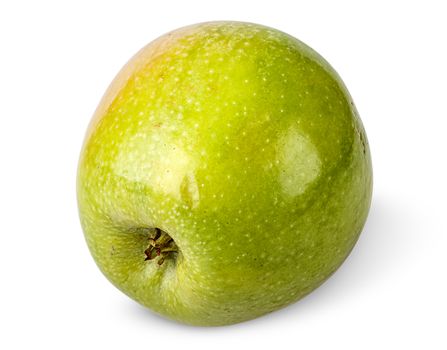 Tasty ripe green apple rotated isolated on white background