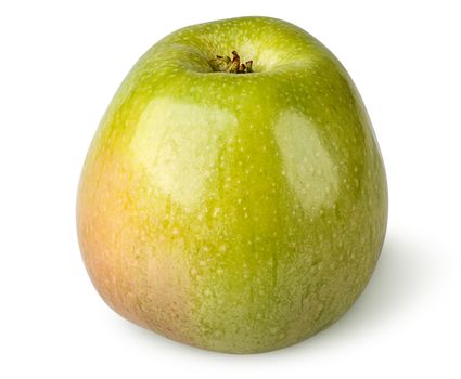 Tasty ripe green apple isolated on white background