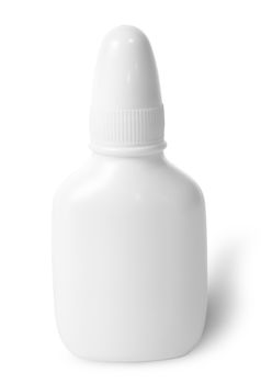 White nasal spray with cap isolated on white background