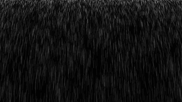 Abstract background with rain on black backdrop. 3d rendering