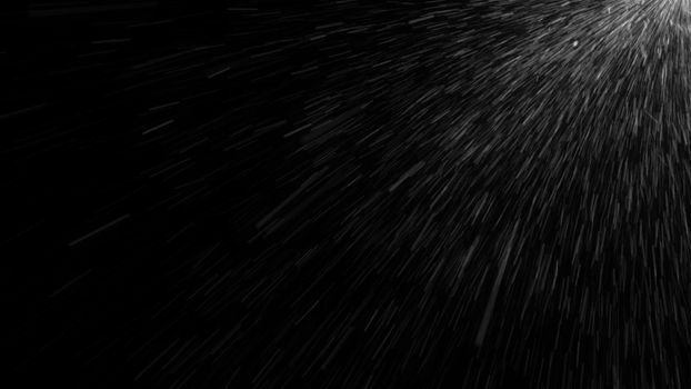 Abstract background with rain on black backdrop. 3d rendering