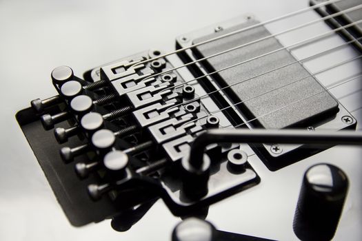 Detail of electric guitar pickups