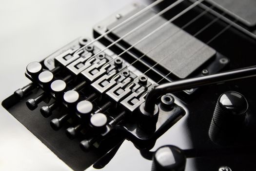 Detail of electric guitar pickups