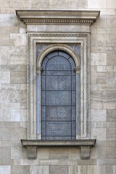 Budapest, Hungary, Szent István Basilica Neo Renaissance window detail.