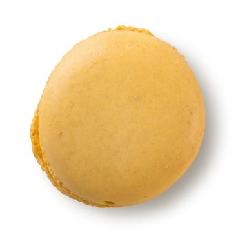 Lemon macaron isolated on a white background