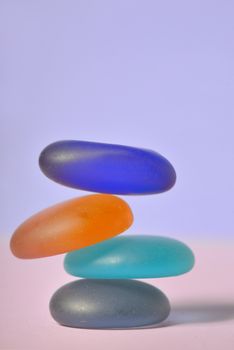 Coloured Rounded glass pebble