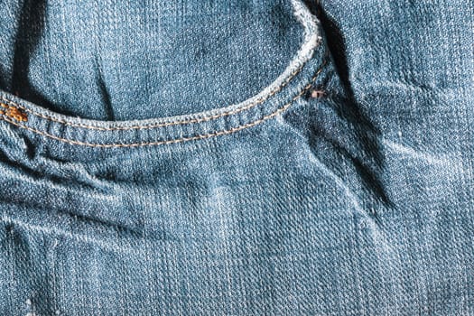 Jeans close-up, old, pocket back, front, crumpled, ragged
