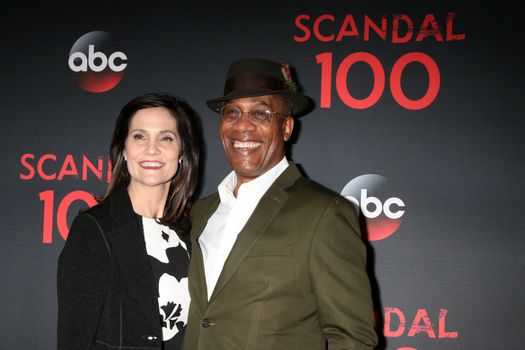 Christine Lietz, Joe Morton
at the "Scandal" 100th Show Party, Fig & Olive Restaurant, West Hollywood, CA 04-08-17