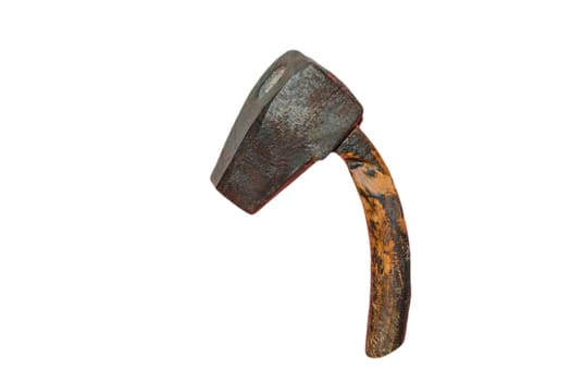 Old tool file maker hammer or Blacksmith Hammer against white background.