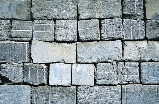 background or texture old construction aerated concrete blocks