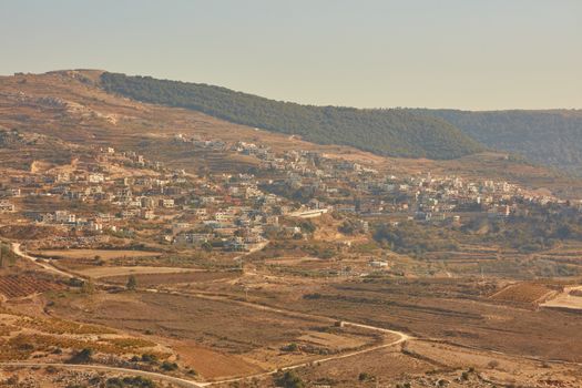 Golan villages at north Israel, aerial view