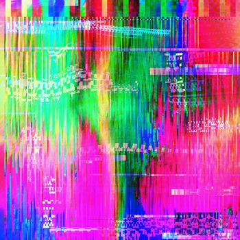 Trend image effect in style glitch. Modern abstract background colorful gradient  illustration