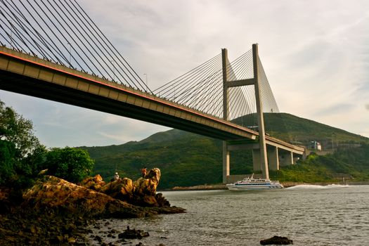 Tsing Ma Bridge in Hong Kong