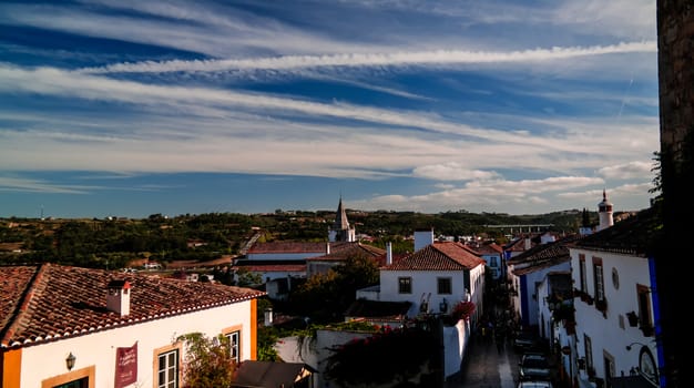 Cityscape view to Obidos old city, Portugal