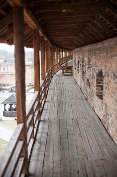 Area of old Lubart castle in cold spring Lutsk Ukraine