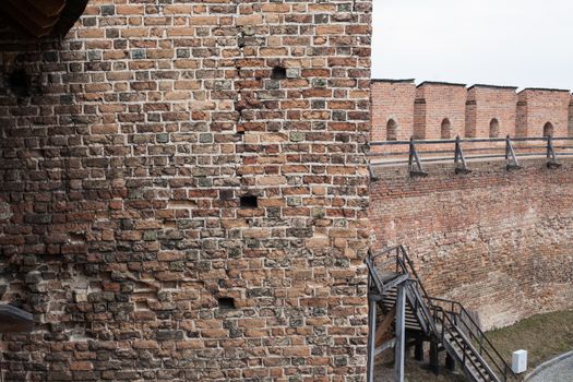 Area of old Lubart castle in cold spring Lutsk Ukraine