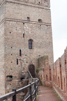 Area of old Lubart castle in cold spring Lutsk Ukraine