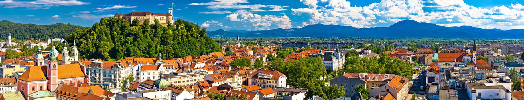 City of Ljubljana panoramic view, capital of Slovenia