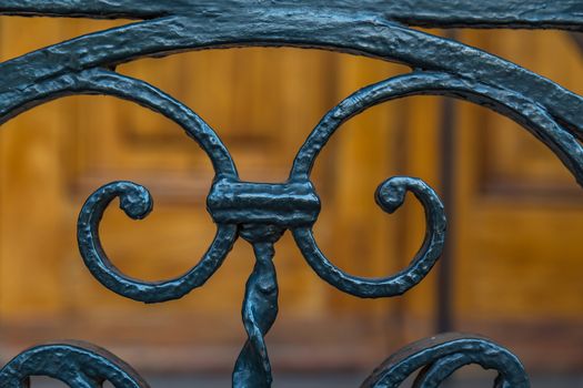 Wrought iron work on a fence in Charleston, South Carolina.