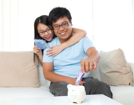 husband and wife with family finance concept