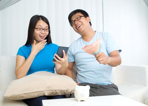 husband and wife with family finance concept