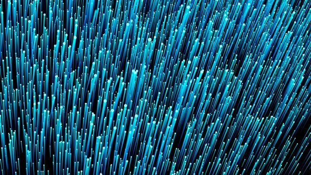 Optical fiber network cable. Abstract background. 3d rendering