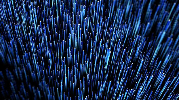 Optical fiber network cable. Abstract background. 3d rendering