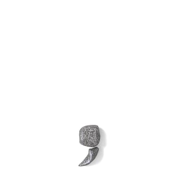 Comma punctuation mark made of rocks 3D render illustration isolated on white background