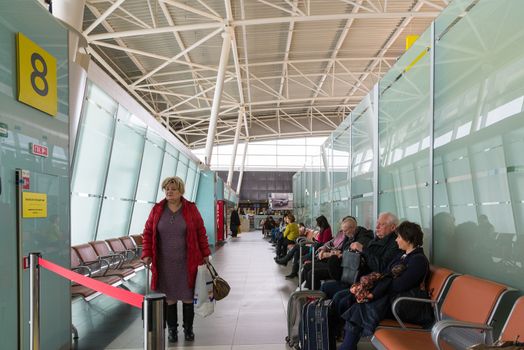 Moscow, Russia - March 29.2017. Interior of the airport in Kazan, Republic of Tatarstan