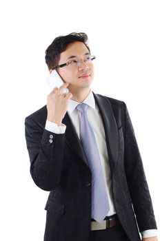 Southeast Asian business man on smartphone communication