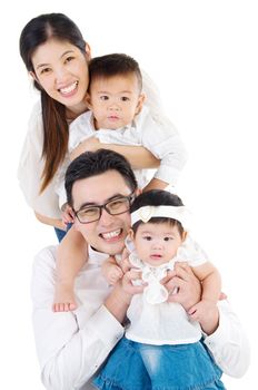 Indoor portrait of asian family