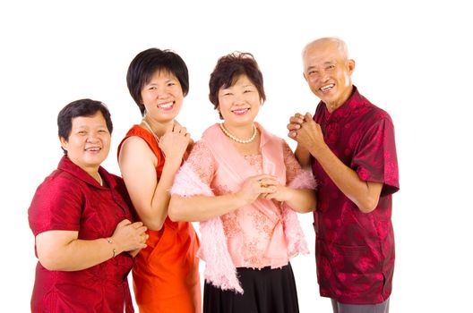 asian family celebrate chinese new year