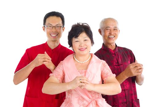 asian family celebrate chinese new year