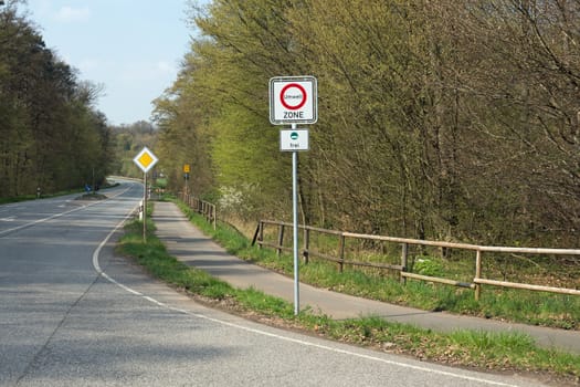 German sign environment zone, green plaque